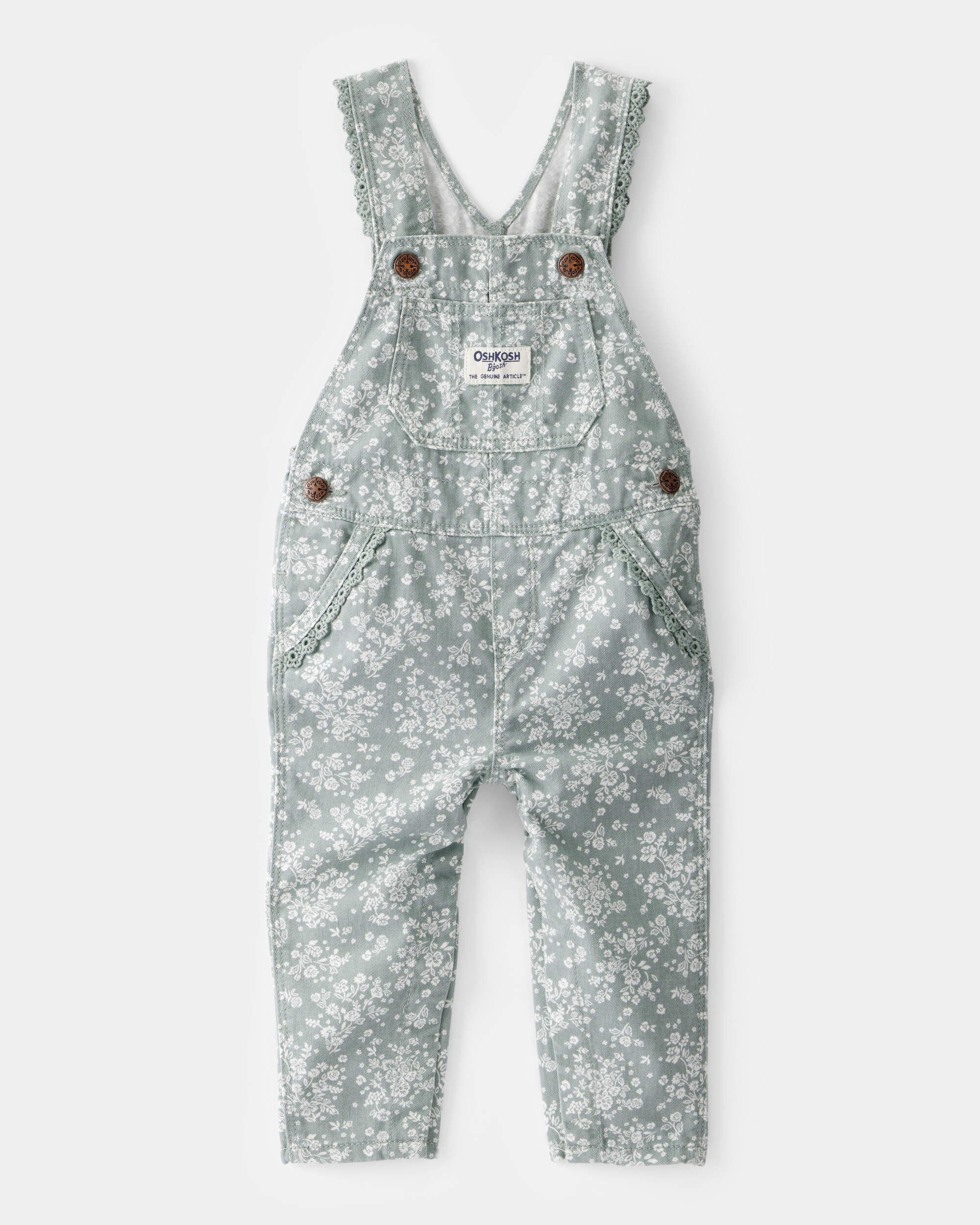 Baby Floral Lined Lightweight Canvas Overalls - OshKosh