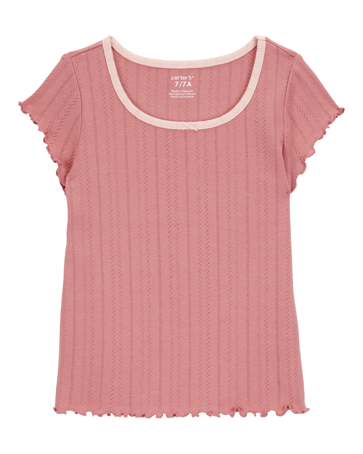 Kid Pointelle Baby Tee - Pink - Carter's | Carter's