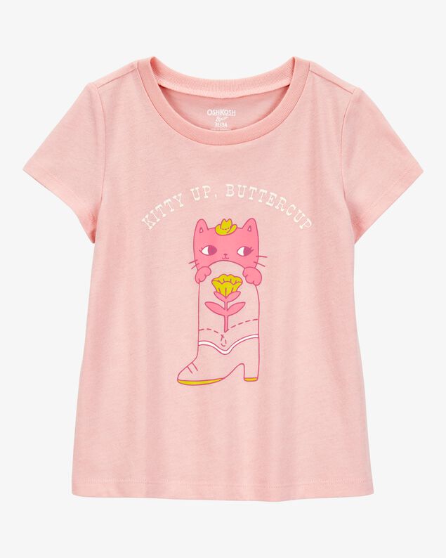 Product image 1 of Toddler Kitty Up Buttercup Short-Sleeve Graphic Tee - Pink