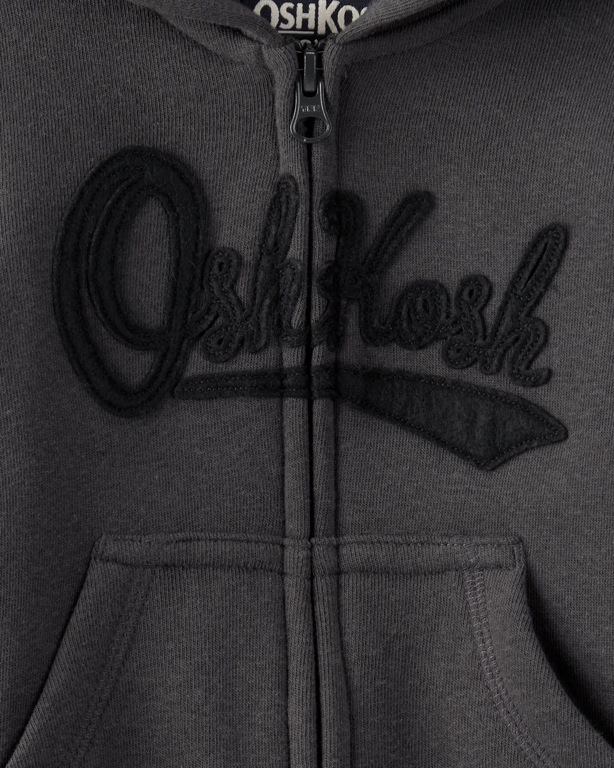 Toddler OshKosh Fleece Logo Zip Jacket - Black - OshKosh