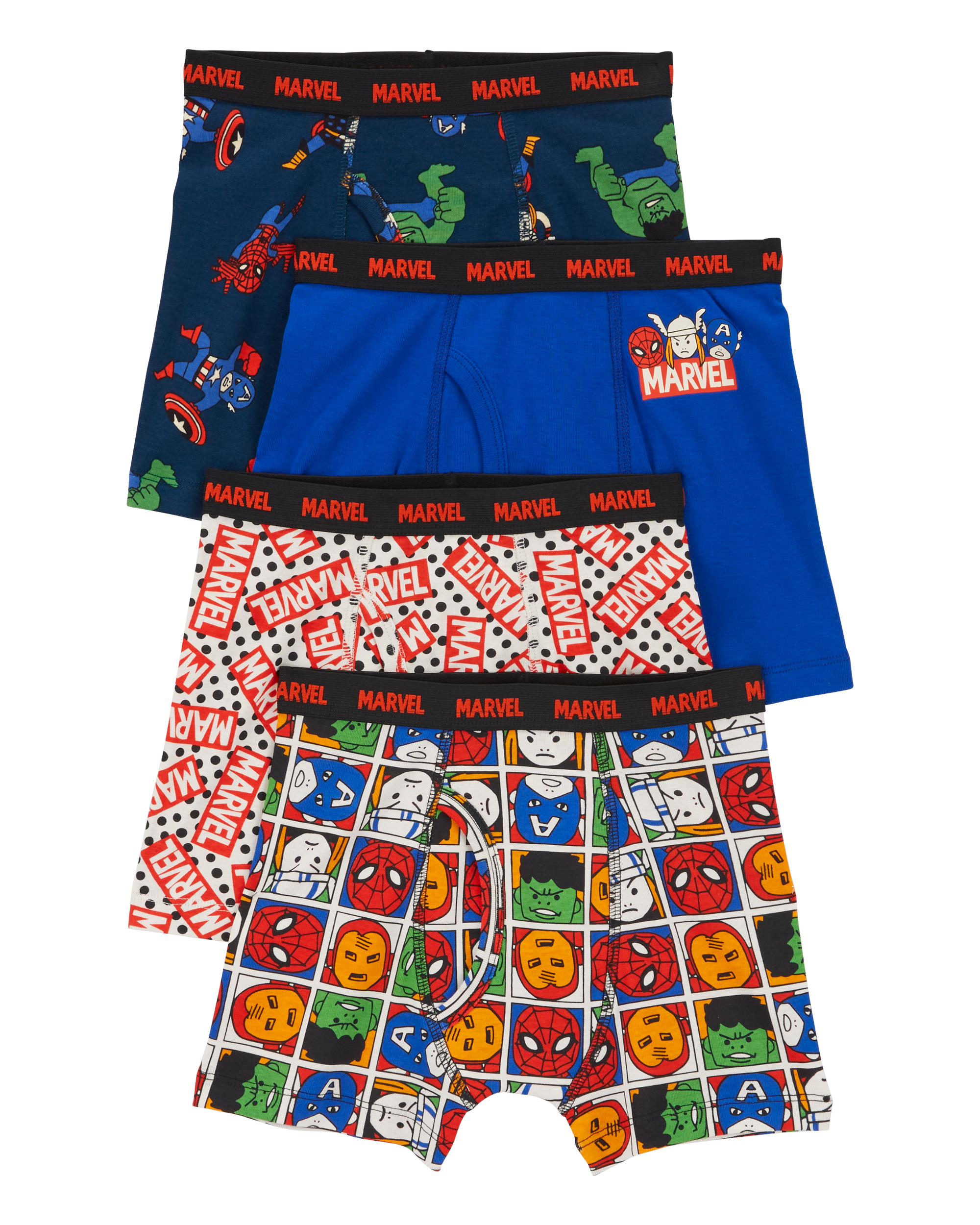 Kid 4-Pack Marvel Boxer Briefs Underwear