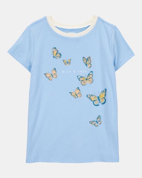 Kid Butterfly Short-Sleeve Graphic Tee - Blue
