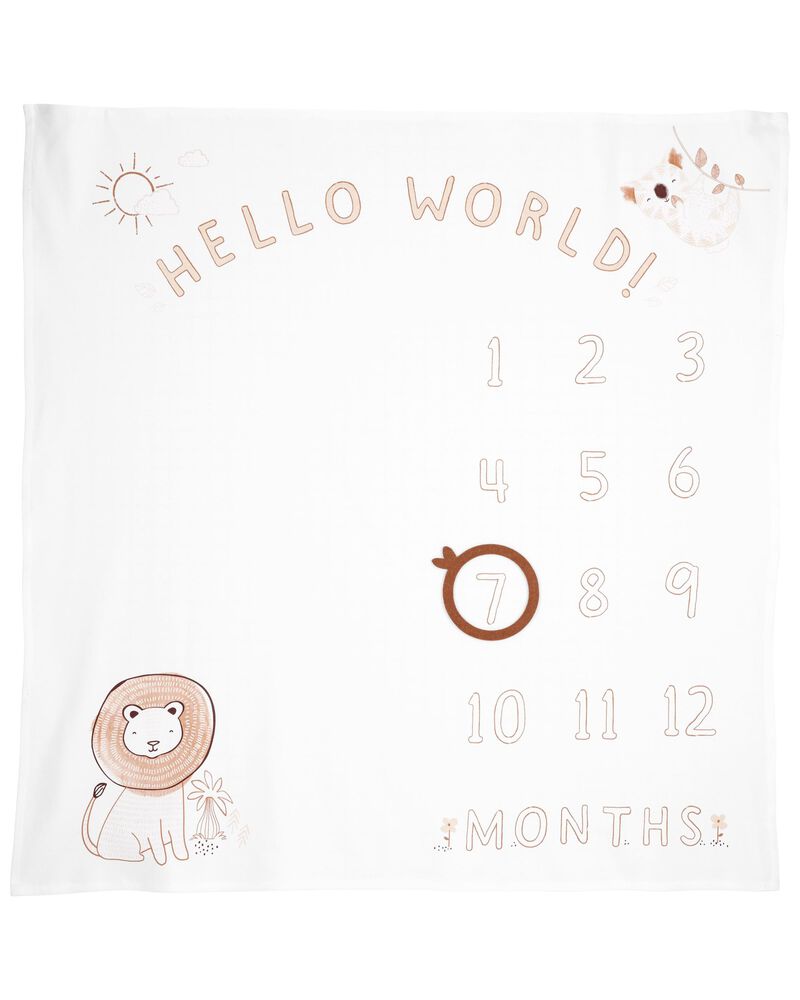 Baby White Lion Milestone Blanket | carters.com