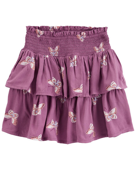  Product image 1 of Kid Butterfly Print Tiered Skirt