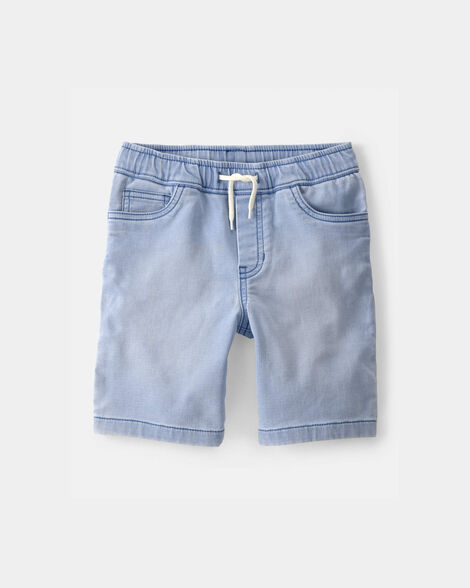 Boys Denim Drawstring Shorts - Light Wash