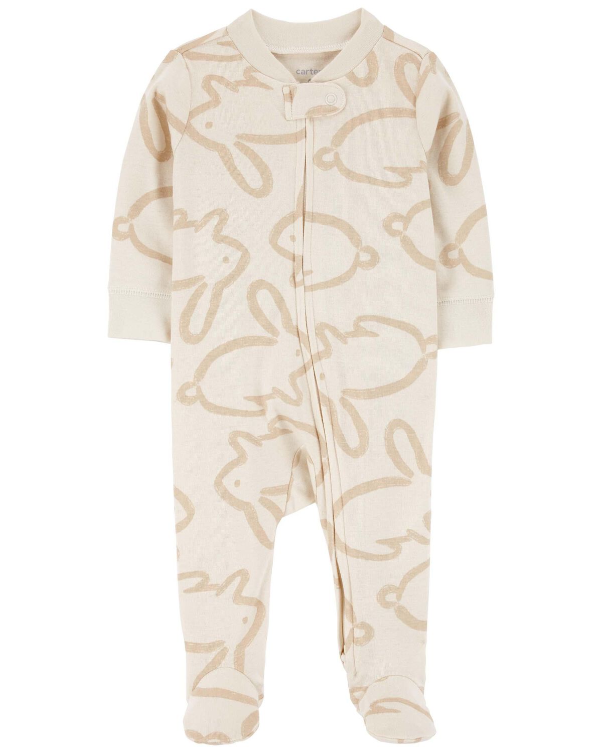 Carter's 4pc Baby Girl Blue Bunny Winter Cotton Pajama Set main image 1