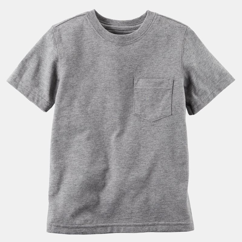 Toddler Solid Short-Sleeve Pocket Tee - Grey