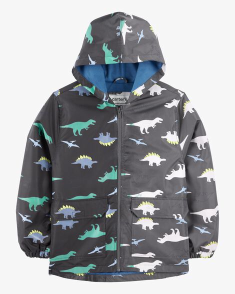  Product image 2 of Kid Dinosaur Color Changing Rain Jacket - Grey