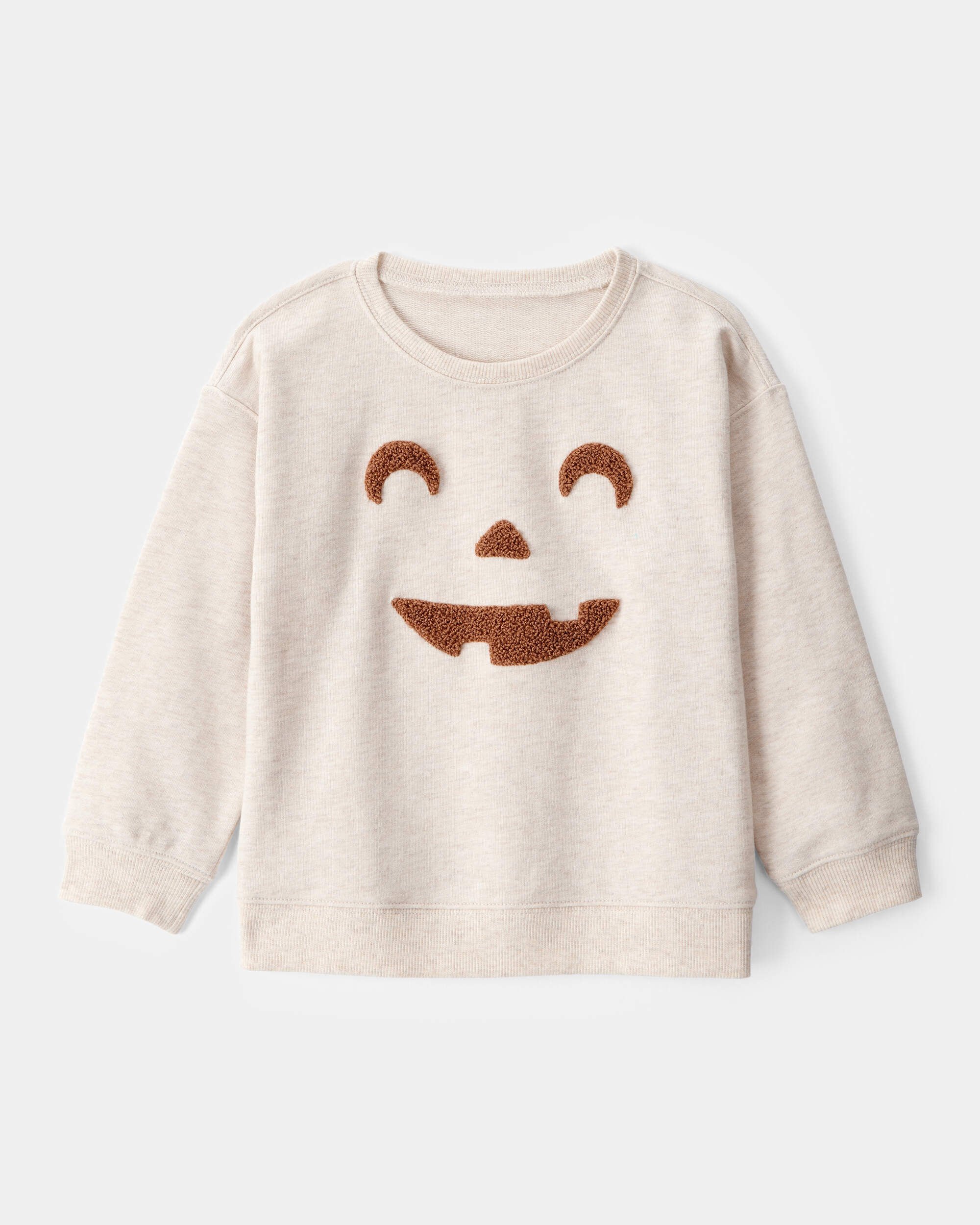 Toddler Boy Halloween Jack-O-Lantern Sweatshirt - Ivory