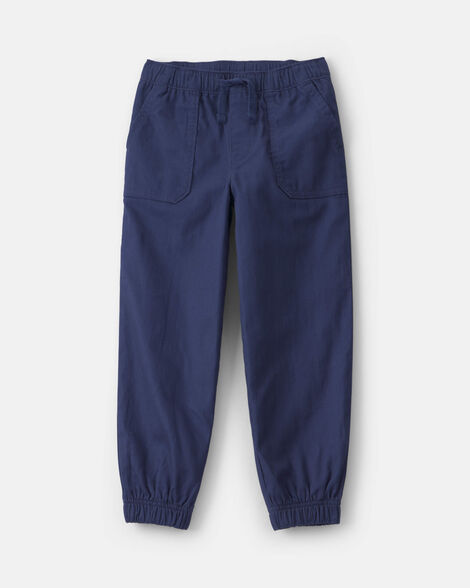 boys twill joggers - navy blue