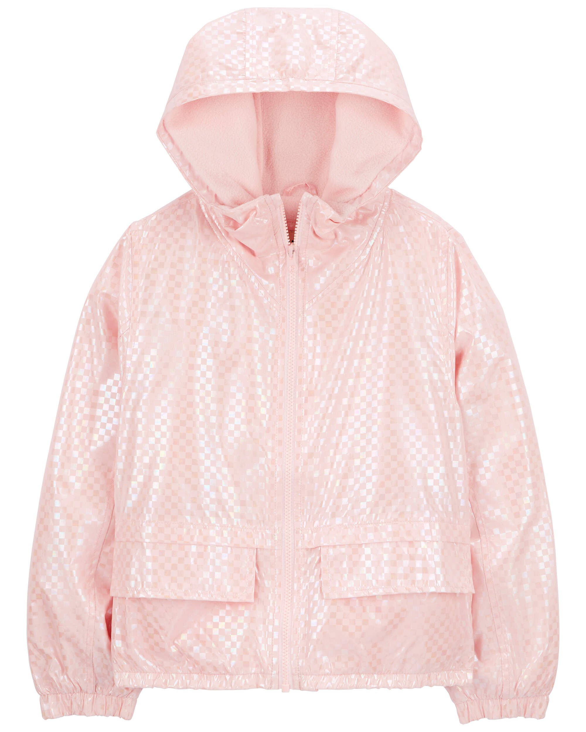 Kid Metallic Checkered Fleece-Lined Midweight Jacket