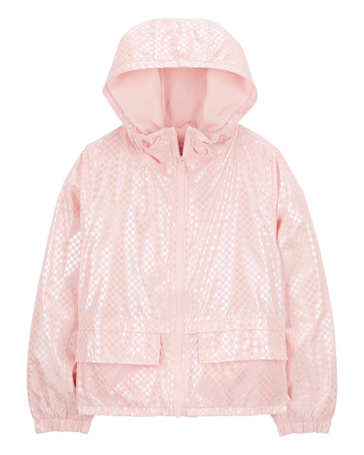 Kid Metallic Checkered Fleece-Lined Midweight Jacket