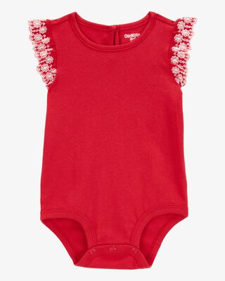 Product image 1 of Baby Eyelet Ruffle Bodysuit - Red