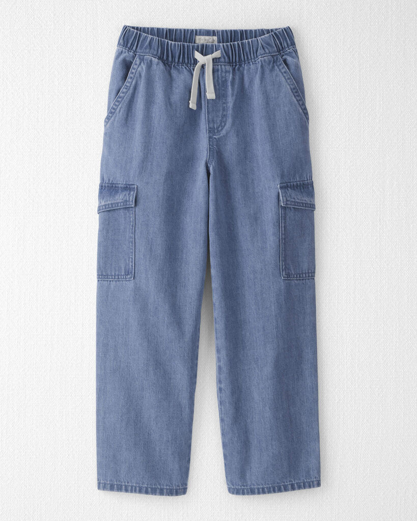 Little Planet Kids Organic Cotton Denim Cargo Pants 6 Medium Wash