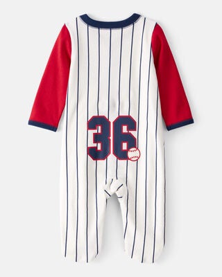 Product image 2 of Baby Baseball Snap-Up Cotton Sleep & Play Pajamas
