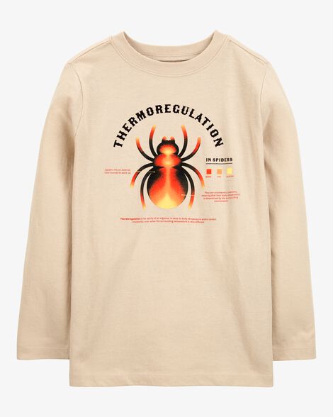  Product image 1 of Kid Spider Cotton Blend Long-Sleeve Tee - Khaki
