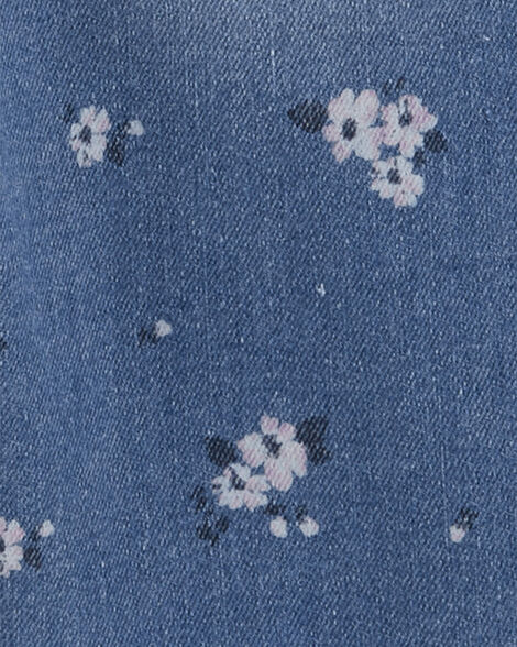 Product image 3 of Baby Floral Print Ruffle Stretch Denim Overalls