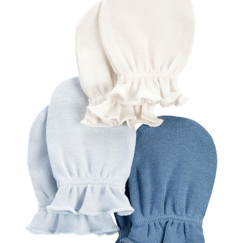 Blue/Ivory Baby 2Pack Mittens