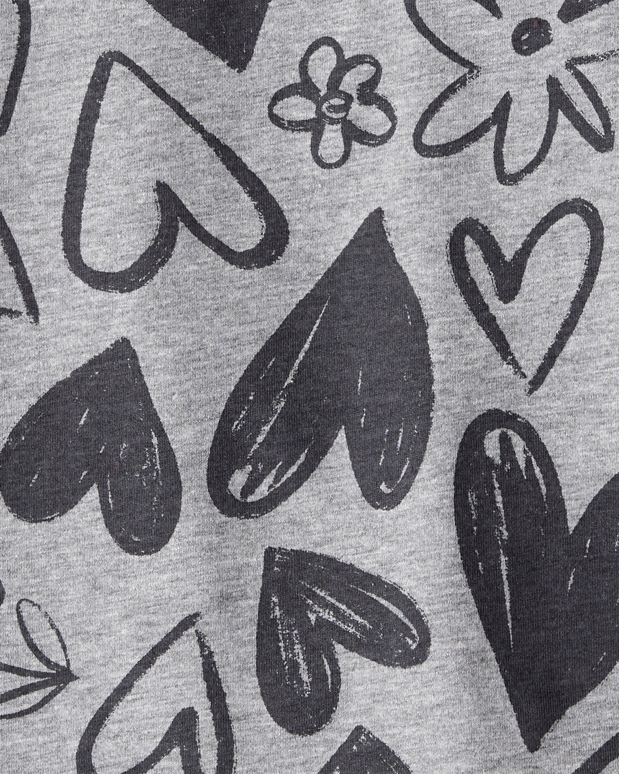 Toddler Girl Heart Print Long-Sleeve Top - Grey