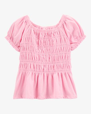 Product image 1 of Baby Short-Sleeve Smocked Top - Pink