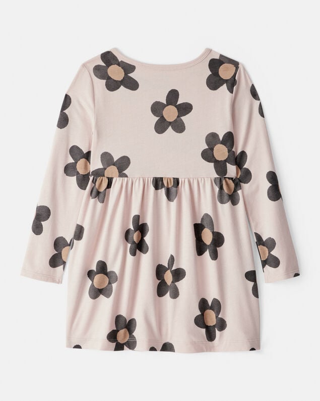 Product image 2 of Toddler Girl Floral Print Long-Sleeve Dress - Ivory