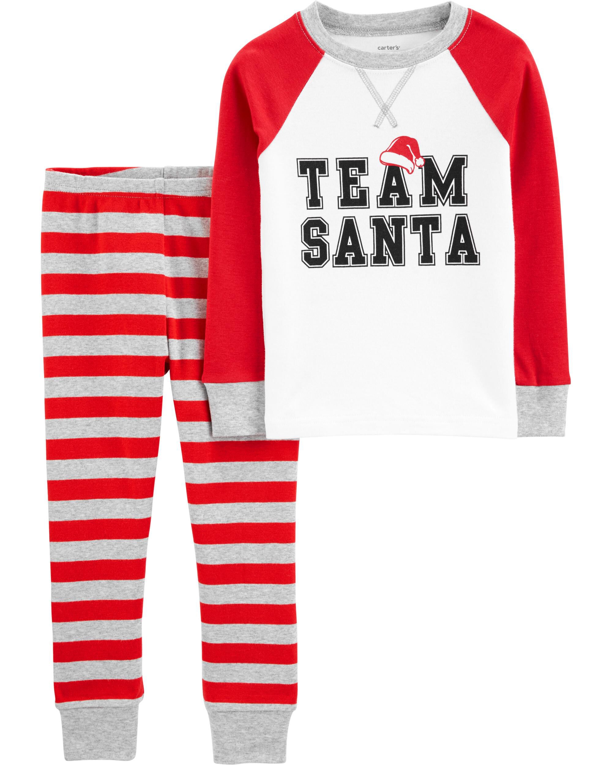 2-Piece Team Santa Snug Fit Cotton PJs