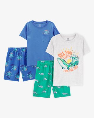 Boys Dinosaur Loose Fit 2-Piece Pajamas - Blue