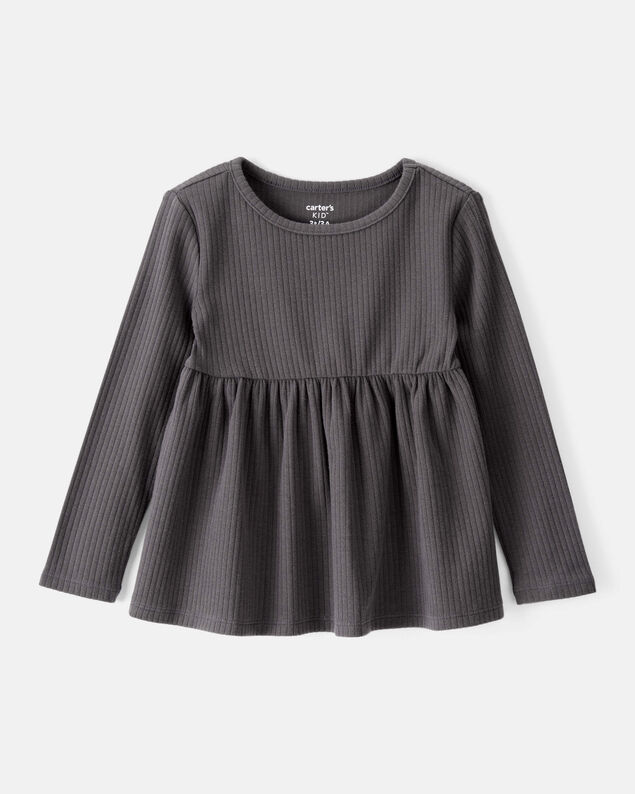 Product image 1 of Toddler Girl Long-Sleeve Peplum Top - Black