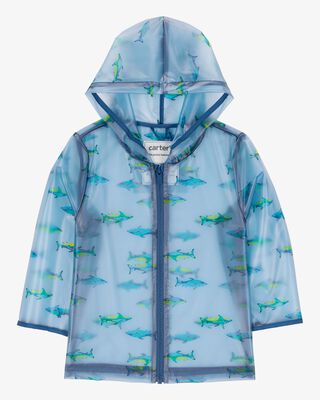 Product image 1 of Toddler Shark Translucent Rain Jacket - Blue