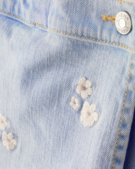 Product image 5 of Baby Girl Embroidered Denim Skort - Blue