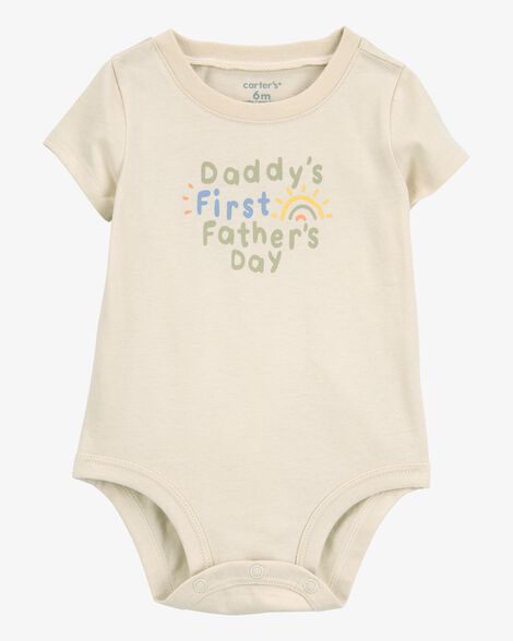  Product image 1 of Baby 1st Father's Day Short-Sleeve Bodysuit - Ivory