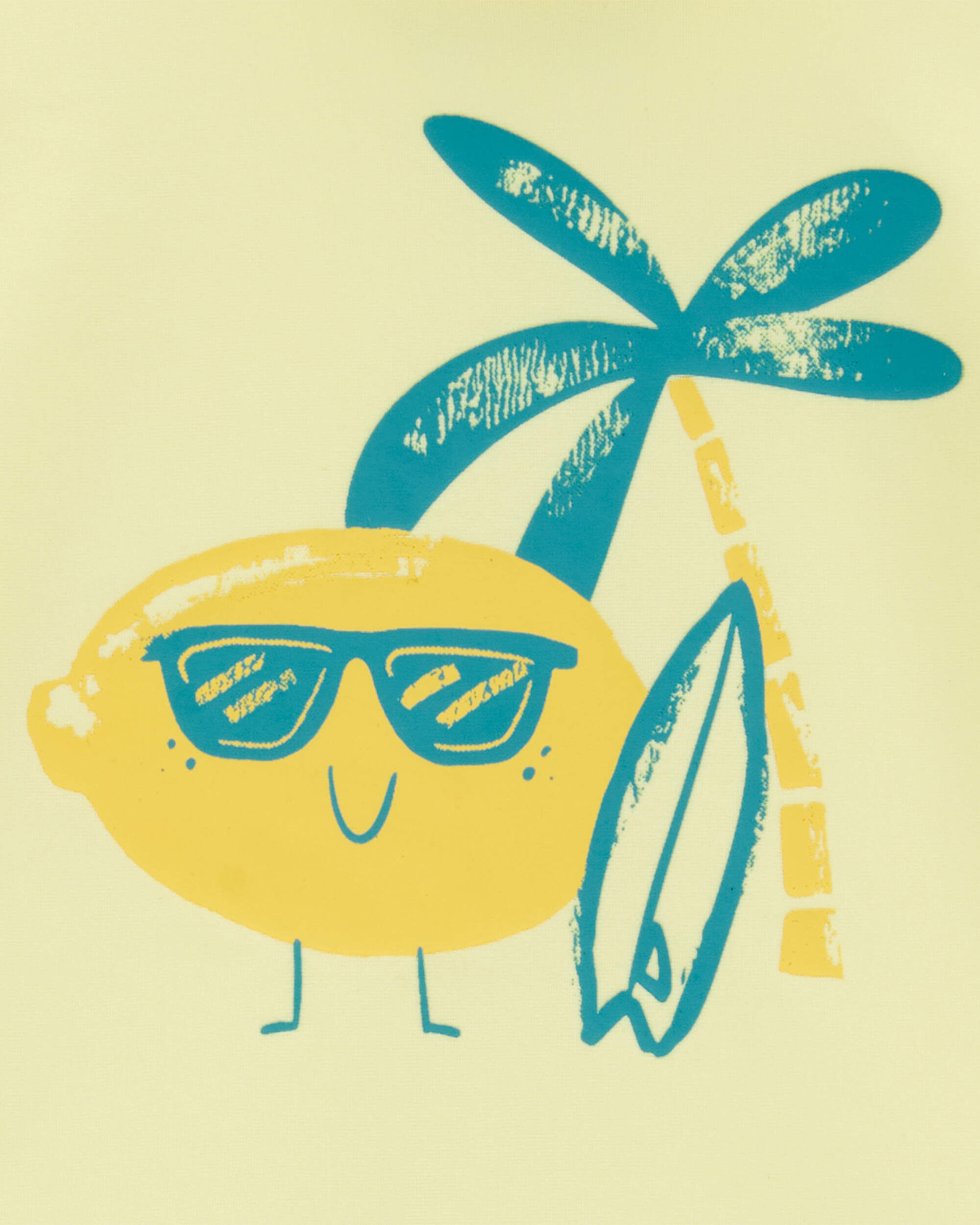 Baby Boy 2-Piece Lemon Rashguard & Swim Trunk Set - Yellow/Blue