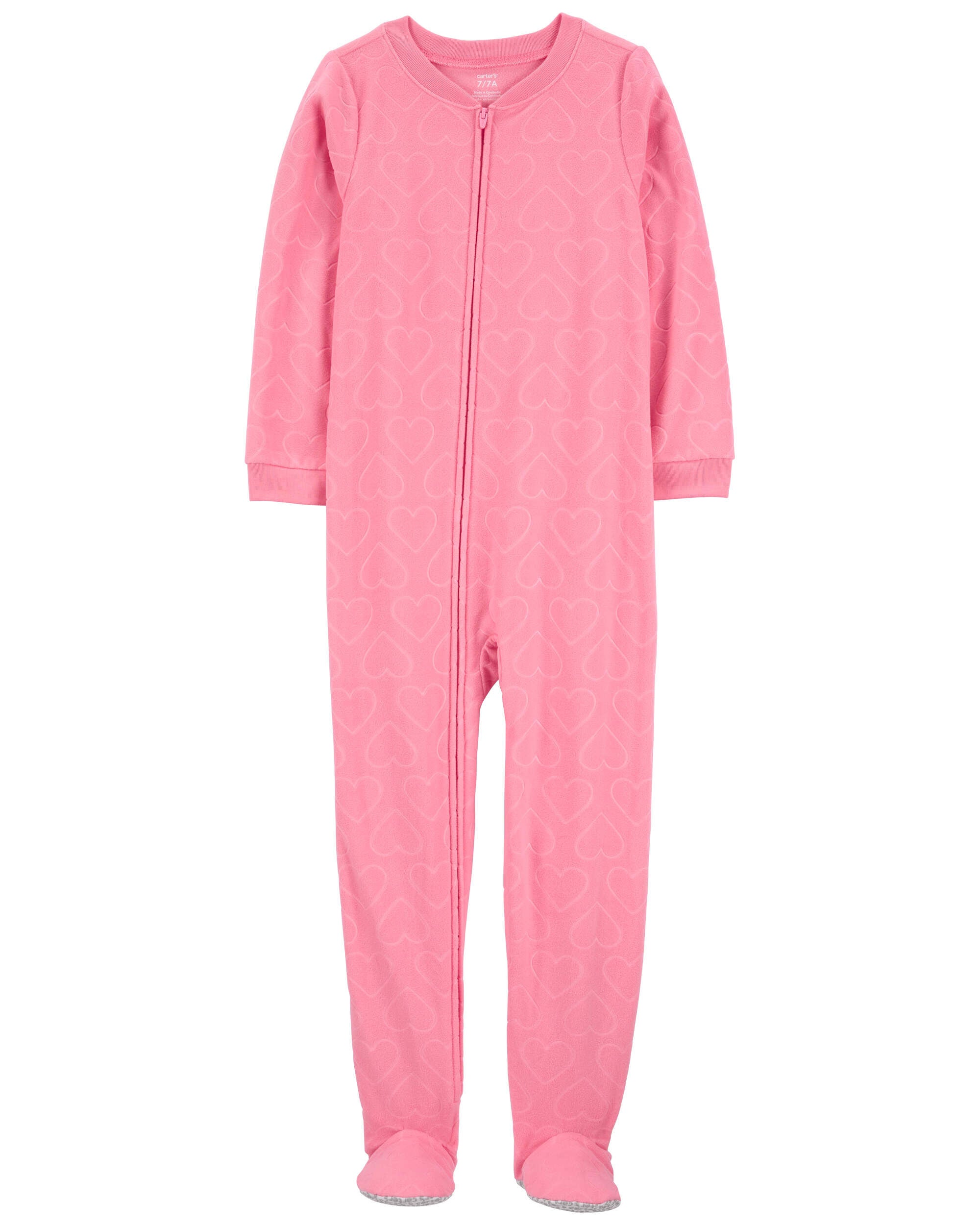 Kid 1 Piece Heart Fleece Footie Pajamas Carter s Carter s