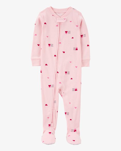  Product image 1 of Baby Heart Print Valentine's Day Cotton 1-Piece Pajamas