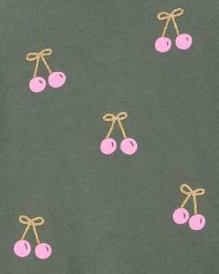 Product image 2 of Toddler Cherry Short-Sleeve Graphic Tee - Olive