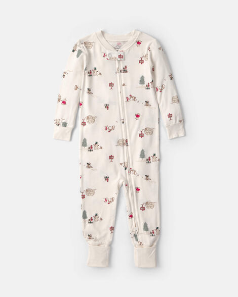 baby 1-piece north pole christmas purelysoft™ snug fit pajama - cream