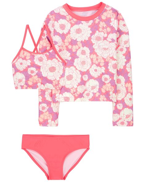 Product image 1 of Kid
3-Piece Floral Print Rashguard Swimsuit Set