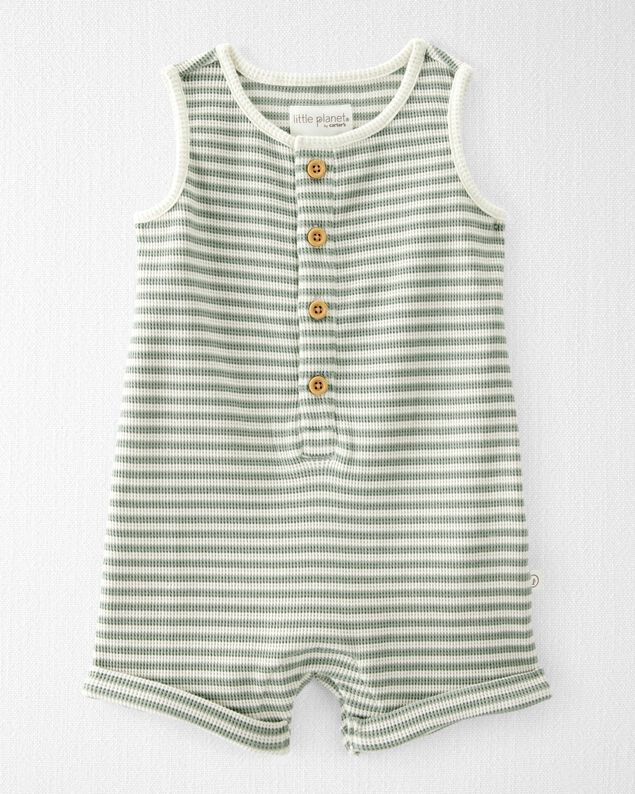 Product image 1 of Baby Organic Cotton Waffle Knit Romper in Stripes