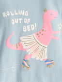 Toddler Girl Unicorn Print 100% Cotton Long-Sleeve 4-Piece Pajamas - Purple