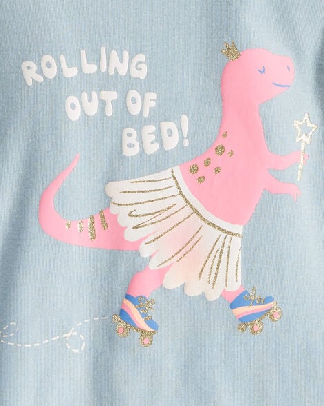 Toddler Girl Hedgehog Print Cotton Long-Sleeve 4-Piece Pajamas - Pink/Orange