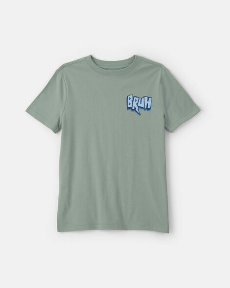 boys 'bruh' graphic tee - green