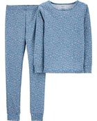 2-Piece Floral Snug Fit Cotton PJs, , hi-res