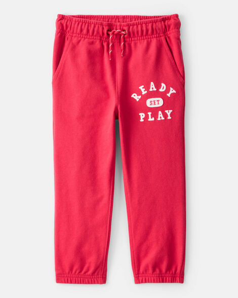 toddler boy french terry jogger - red