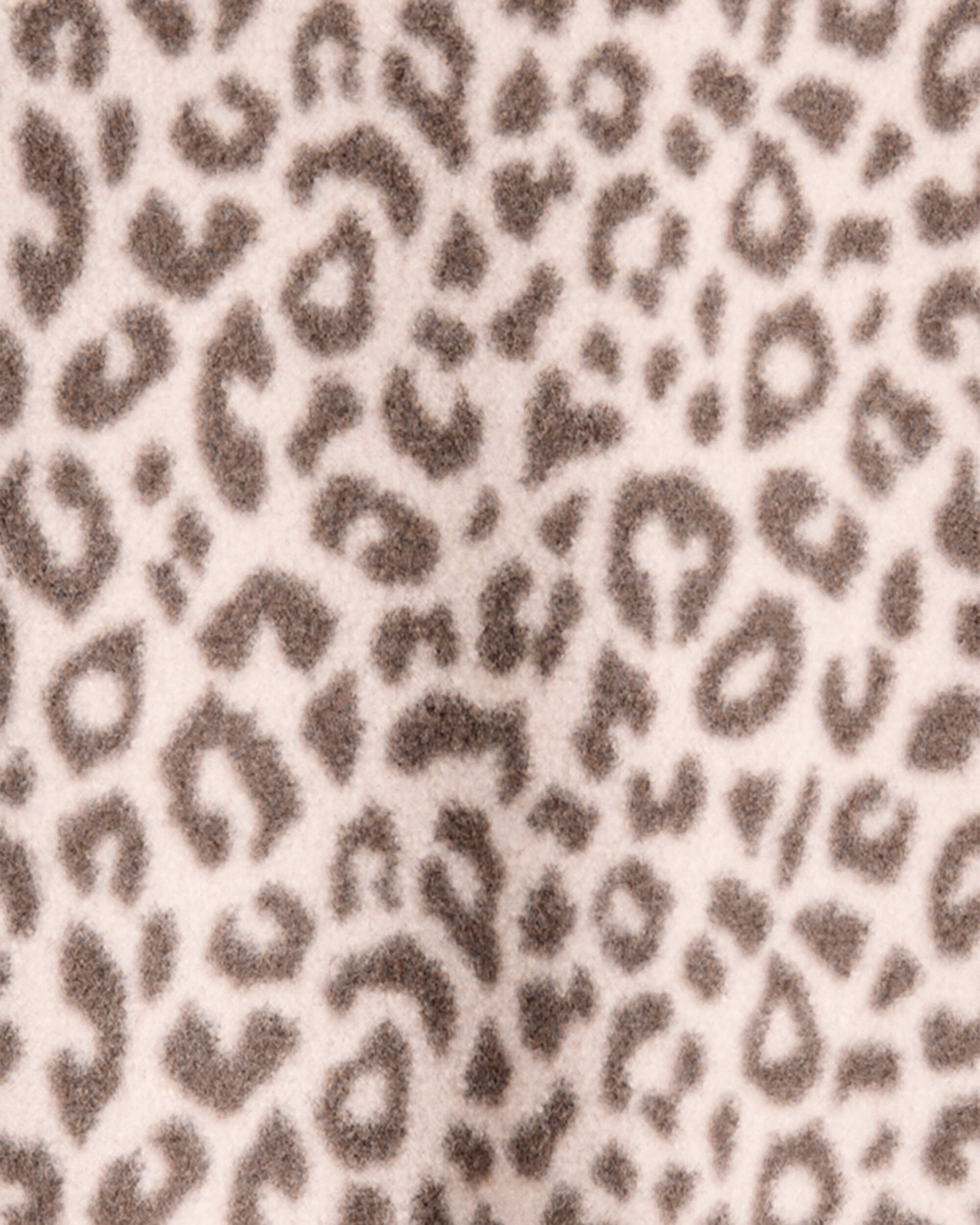 Toddler Girl Leopard Fleece Long-Sleeve Loose Fit 1-Piece Pajamas - Brown