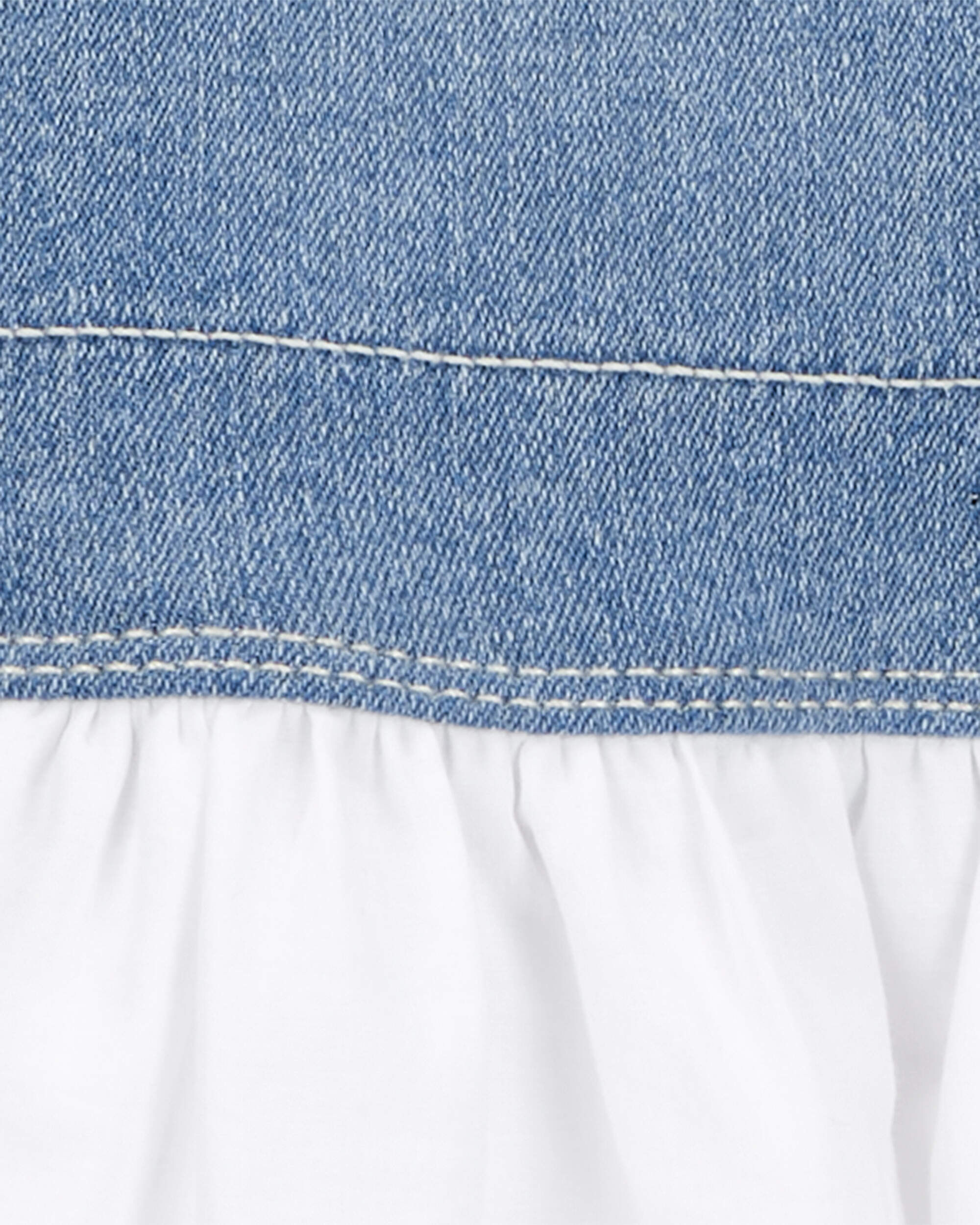 Toddler Stretch Denim Eyelet Jumper Dress