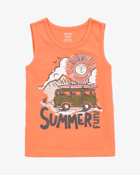 Product image 1 of Toddler Summer Graphic Tank - Orange