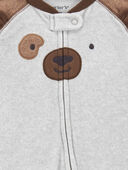 Grey - Baby Dog Fleece Zip-Up Footie Sleep & Play Pajamas, Selected