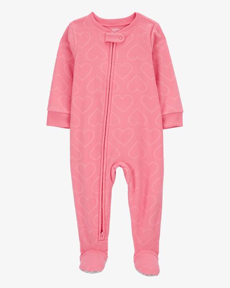 Product image 1 of Baby 1-Piece Heart Fleece Footie Pajamas