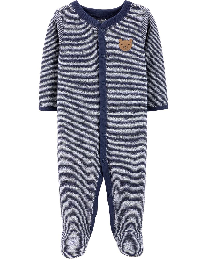 Striped Bear Snap Up Terry Sleep Play Carters Com