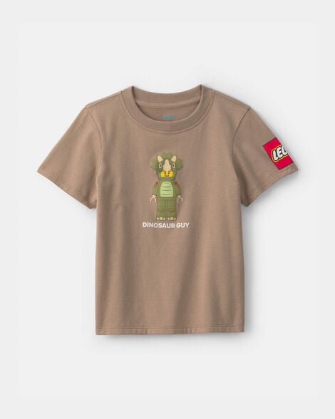 toddler boy lego dinosaur graphic tee - brown